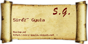 Siró Gyula névjegykártya