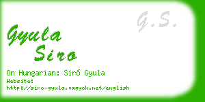 gyula siro business card